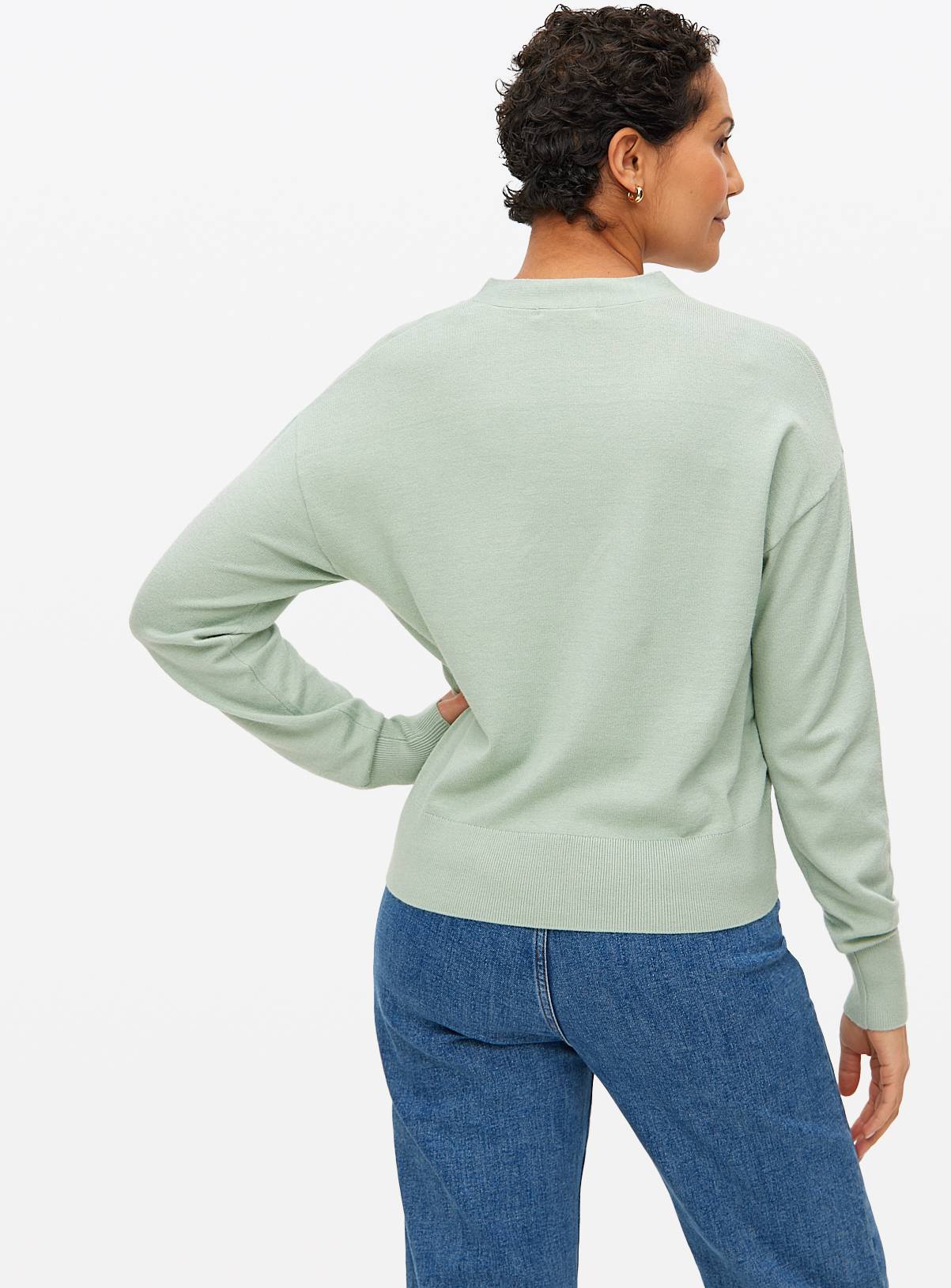 Pale Green Soft Touch V Neck Cardigan 18 - Image 4